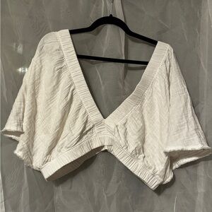 Aerie Flowy Linen Crop Top